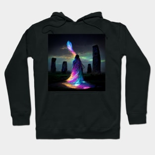 Iridescent energy fairy amongst ancient standing stones 1 Hoodie